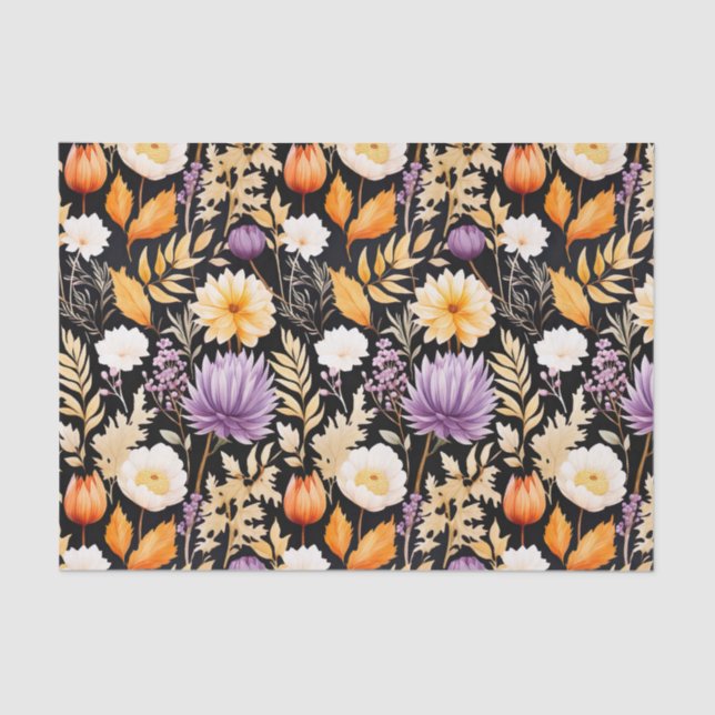 Papel De Seda Desnudos de las flores de otoño (Anverso)