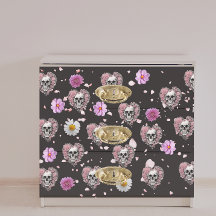 Desnudos de los cráneos florales del corazón del a