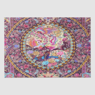 Papel De Seda Desnudos de pavo real azul púrpura Persa