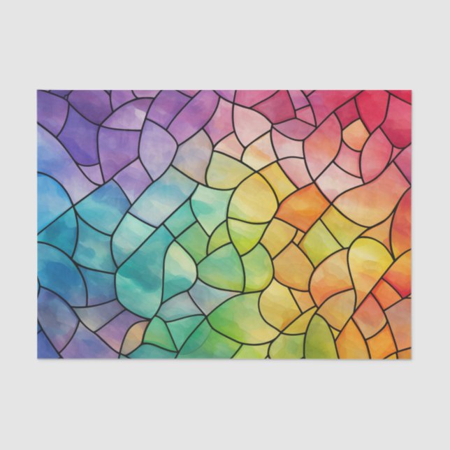 Papel De Seda Desnudos de vidrio arco iris de baldosas giratoria (Anverso)
