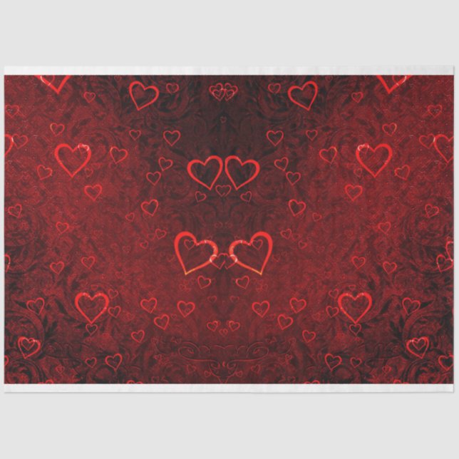 Papel De Seda Desnudos góticos del Corazón Negro Rojo (Anverso)