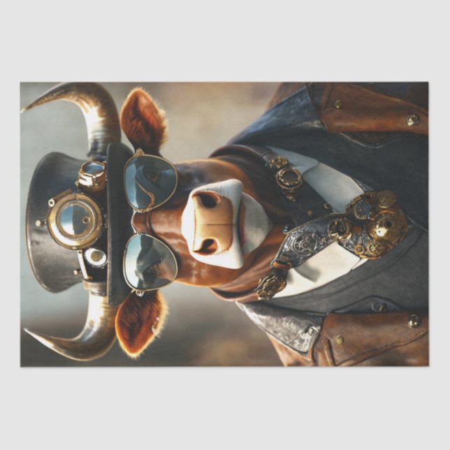 Papel De Seda Desnupcir Steampunk Bull Sir Bullington Gearhoof (Anverso)