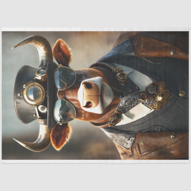 Papel De Seda Desnupcir Steampunk Bull Sir Bullington Gearhoof (Anverso)
