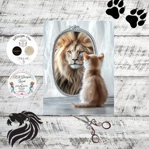 Papel De Seda Despiece Reflexión de Gatito y León