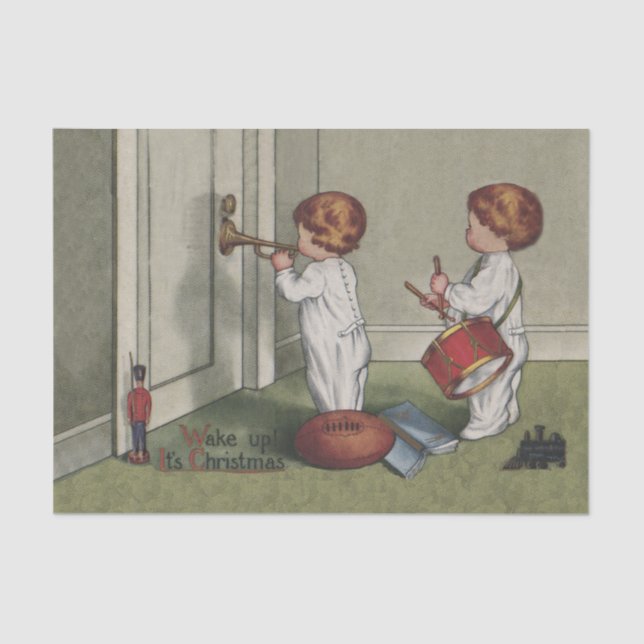 Papel De Seda Despierta a sus Navidades ilustracion infantil lin (Anverso)