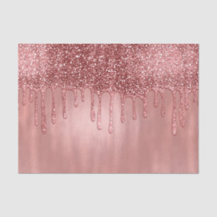 Papel De Seda Destellando en Brillo de Oro Rosa Gotitas Rosadas 