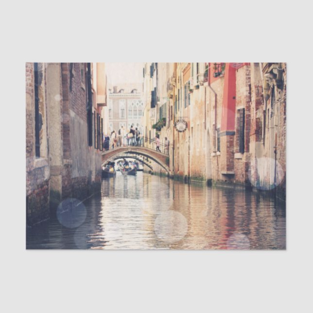 Papel De Seda Destinos | Fotografía góndolas de Venecia (Anverso)