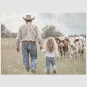 Papel De Seda Desvincular a la hija del padre con el campo de la