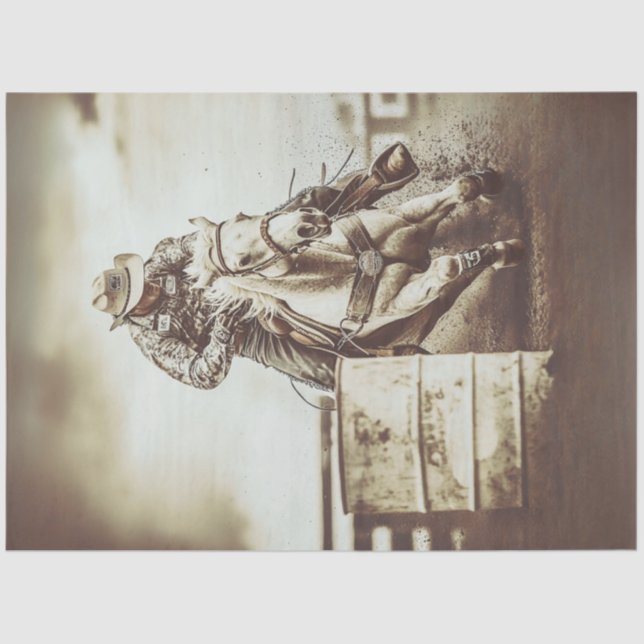 Papel De Seda Desvincular Cowboy Barrel Racer (Anverso)