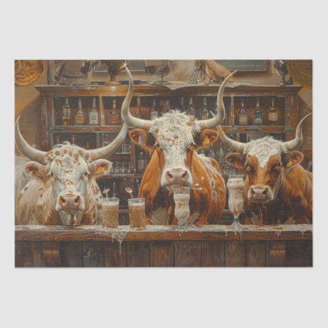 Papel De Seda Desvincular el bar de las vacas longhorn para bebe (Anverso)