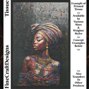 Papel De Seda Desvío Guay Nigeriana Mujer Faux Mosaic 040