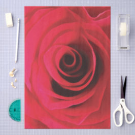 Papel De Seda Detalle de rosa roja, espiral floral abstracta