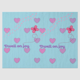 Papel De Seda detente en huellas de alegría , corazones y maripo