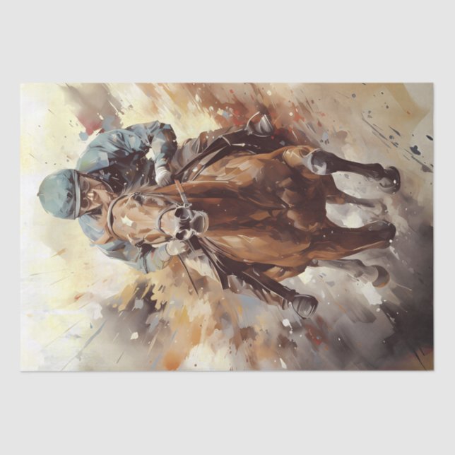 Papel De Seda Determinación del jinete de caballos de raza (Anverso)