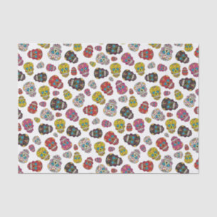 Papel De Seda Día colorido del cráneo del azúcar de la impresión