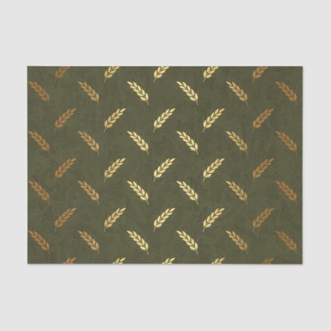 Papel De Seda Día de Acción de Gracias Relieve metalizado dorado (Anverso)