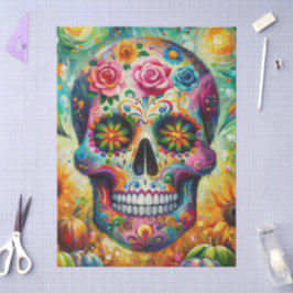 Papel De Seda Día de la Calavera del Azúcar en la Desnuda Muerta
