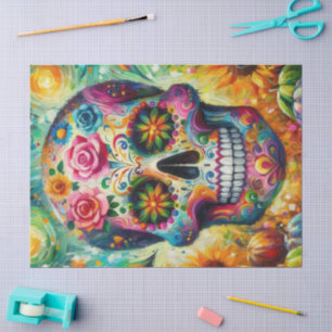 Papel De Seda Día de la Calavera del Azúcar en la Desnuda Muerta