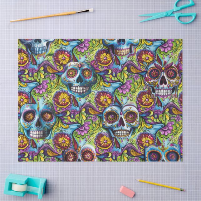 Papel De Seda Día de la Calavera del Azúcar Muerto (Artesanía)