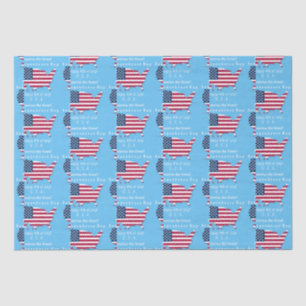 Papel De Seda Día de la Independencia de la Bandera del Mapa de 