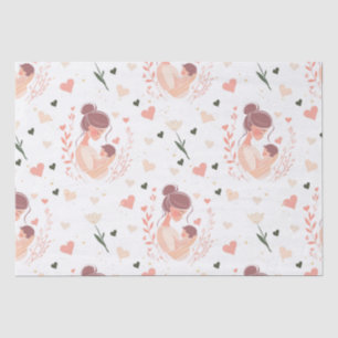 Papel De Seda Día de la Madre con Flor y Corazón