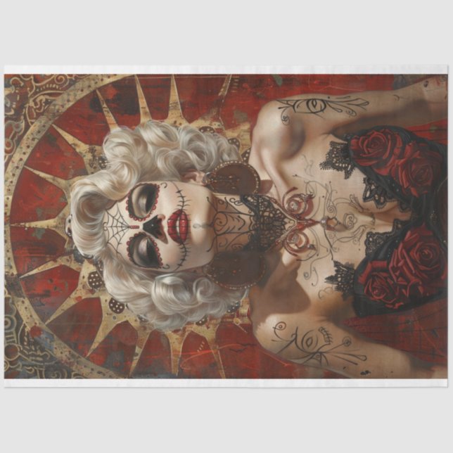 Papel De Seda Día de la Muerte del Modelo Rosalinda (Anverso)