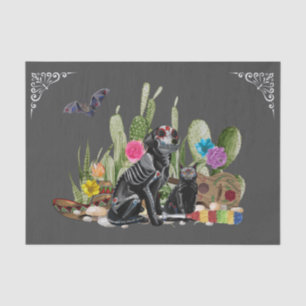 Papel De Seda Día de los muertos perro y gato