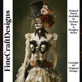 Papel De Seda Día de Muertos Steampunk Mujer R9 Decoupage
