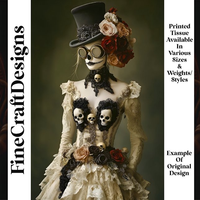 Papel De Seda Día de Muertos Steampunk Mujer R9 Decoupage (Subido por el creador)