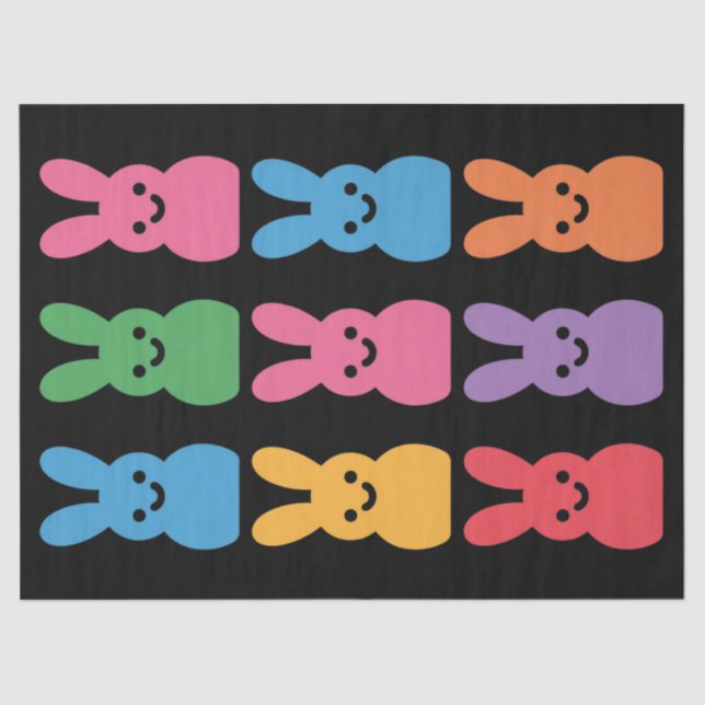 Papel De Seda Día de Pascua Bunny Eggs Plaid Leopard (Anverso)