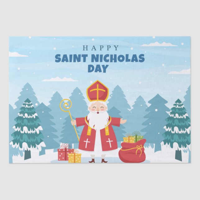 Papel De Seda Día de San Nicolás Feliz (Anverso)