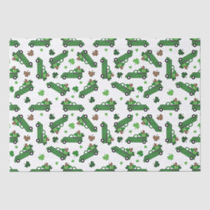 Papel De Seda Día de San Patricio Verde Cuadros Camión Hoja de T