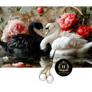 Papel De Seda Día de San Valentín Cisne Negro Flores Rojas Decou