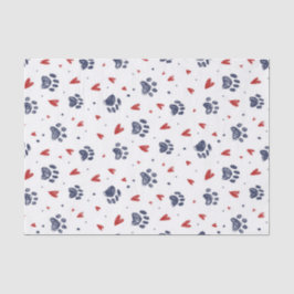 Papel De Seda Día de San Valentín con estampado de huellas de pa