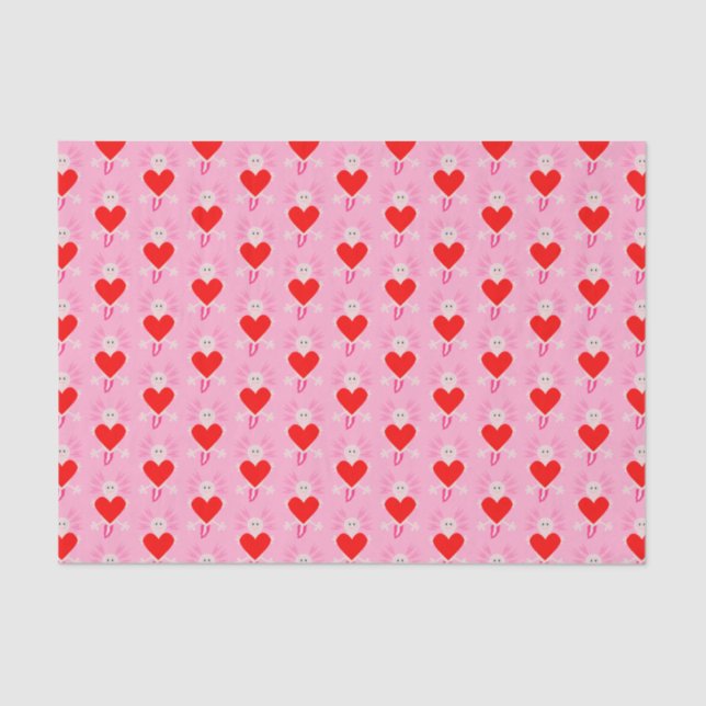 Papel De Seda Día de San Valentín Love Heart Axolotl (Anverso)