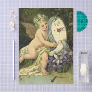 Papel De Seda Día de San Valentín Victoriano, pájaros de amor án