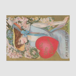 Papel De Seda Día de San Valentín Vintage, dama victoriana con c