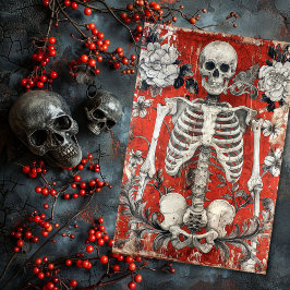 Papel De Seda Día de San Valentín Vintage Skeleton Gothic Skull