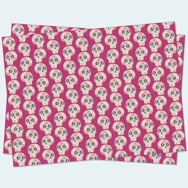 Papel De Seda Día del cráneo del azúcar en rosa magenta muerto (Subido por el creador)