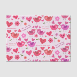 Papel De Seda Día divertido de San Valentín pájaros del amor con