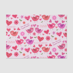 Papel De Seda Día divertido de San Valentín pájaros del amor con