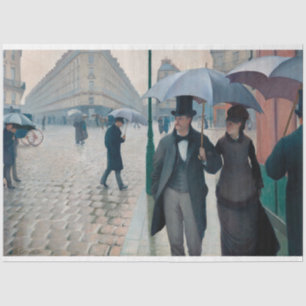 Papel De Seda Día lluvioso de París Gustave Caillebotte