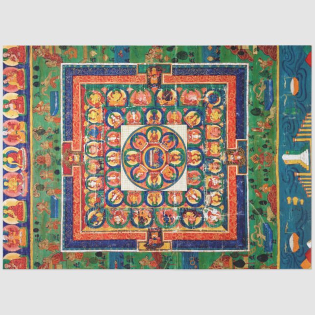 Papel De Seda Diagrama cósmico de Mandala para meditación (Anverso)