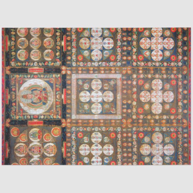 Papel De Seda Diagrama cósmico de Mandala para meditación (Anverso)