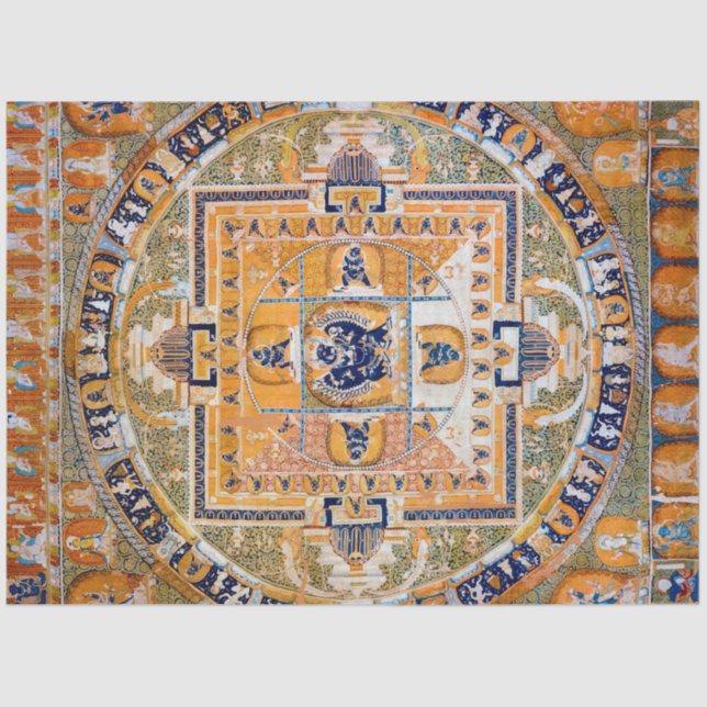 Papel De Seda Diagrama cósmico de Mandala para meditación (Anverso)