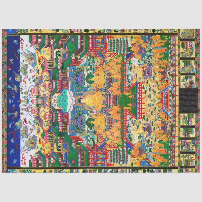 Papel De Seda Diagrama cósmico de Mandala para meditación (Anverso)