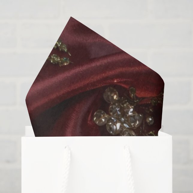 Papel De Seda Diamante de aspecto de seda de Borgoña  (Bolsa de regalo)