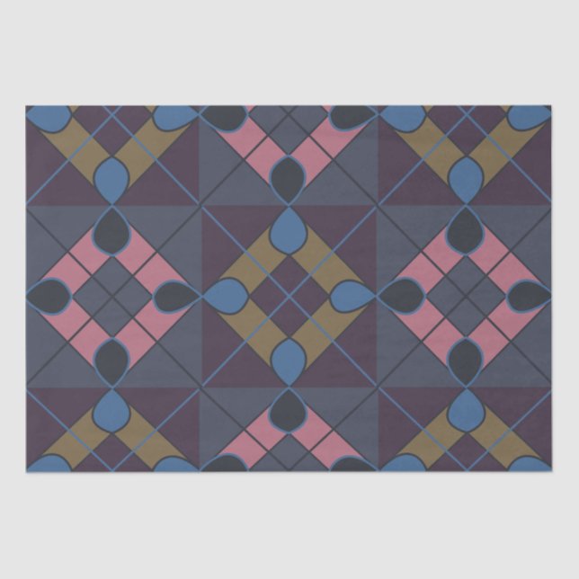 Papel De Seda Diamante geométrico colorido (Anverso)