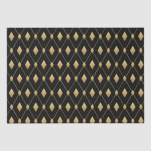 Papel De Seda Diamante negro y oro