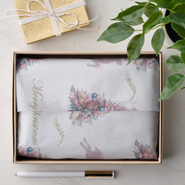 Papel De Seda Diamante Reno Rosa Pastel Navidad (Regalo )